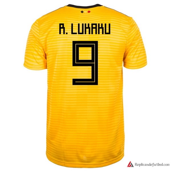 Camiseta Seleccion Belgica Segunda equipación R.lukaku 2018 Amarillo